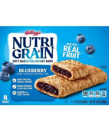 Kellogg's Nutri-Grain Blueberry Cereal Bars - 8-Count Bars (Pack of 6) - Buy Online on GoSupps.com