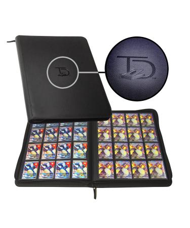 TopDeck 1000 Card Portfolio | 16 Pocket Trading Cards Album | Long Term Storage Binder |Side Load Sleeves | Pokemon/MTG/Yugioh/TCG Folder | Trading & Sports Holder | TCG Binder (Black)