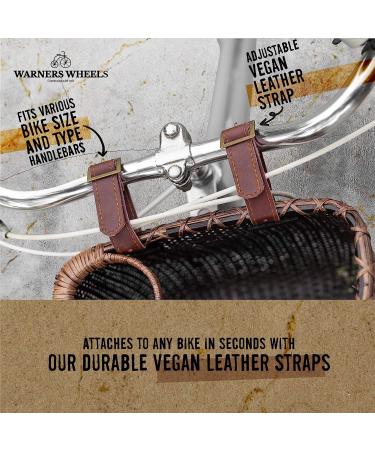 Warners Wheels Bike Basket Front for Women's and Mens Cruiser with Coffee Cup Holder  Handmade Bicycle Basket for Adult Bikes mounts to Front Handlebars of Beach Cruisers Stained - Buy Online on GoSupps.com