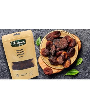 Sun Dried Apricots - Certified by Soil Association - Delicious Nutritious Convenient - All Natural No Added Sugar Non-GMO Unsulphured - Digestive - Thames Organic 500g - Buy Online on GoSupps.com