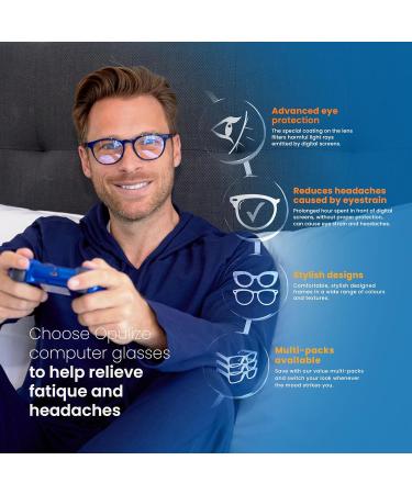 Opulize Blue Light Blocking Glasses | Round Frame | Anti-Reflective | Improve Sleep | for Computer Gaming | Transparent Lens | Unisex | B60-C +0.00 Magnification - Buy Online on GoSupps.com