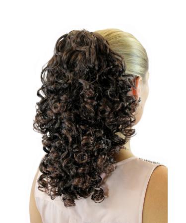 WIG ME UP JL3022-4T33 hairpiece/braid voluminous curly medium-long (40 cm) combs + elastic band brown mix