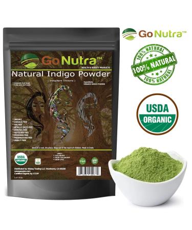 Organic Indigo Powder 4 oz - Natural Hair Color Dye & Conditioner | Indigofera Tinctoria for Healthy Hair - Buy Online on GoSupps.com