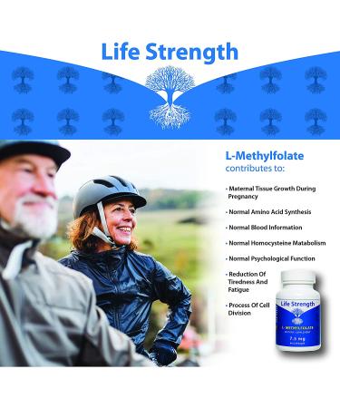 Life Strength L-Methylfolate 7.5 MG - 5-MTHF Supplement for Mood & Immune Support - Non-GMO & Gluten-Free - 90 Capsules - Buy Online on GoSupps.com