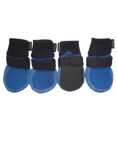 LONSUNEER Dog Boots Breathable and Protect Paws Soft Nonslip Soles Blue Color Size Medium - Inner Sole Width 2.56 Inch Medium - Inner Sole Width 2.56 Inch Blue