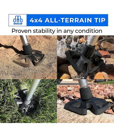 MDUB Medical All Terrain Tips - Heavy Duty Crutch Tips - Sand, Snow, Dirt, Rain - 3/4 Inch, Black - Buy Online on GoSupps.com