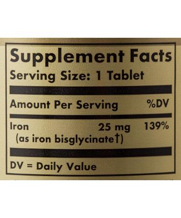 Solgar Chelated Iron 100 Tablets - Gentle & Highly Absorbable Iron Supplement for Cardiovascular Support - Vegan, Gluten Free, Dairy Free, Kosher - 100 Servings - 100 Count - Buy Online on GoSupps.com