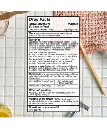 Cabinet Cough Relief Softgels for Adults | 60 ct Non-Drowsy Daytime Formula | Dextromethorphan HBr 15mg | Ages 12+ | Plastic-Free Refills - Buy Online on GoSupps.com