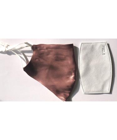 Mulberry Silk Face Mask with filter for Sensitive Skin - Champagne Pink