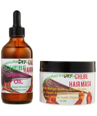 Organic Hair Solution-CHEBE Hair Growth Oil & Mask Leave-in Conditioner- With Avocado peppermint Oil- Mango Butter-for Scalp and Hair-For Stronger Thicker Longer Hair-for Split Ends and Dry Scalp