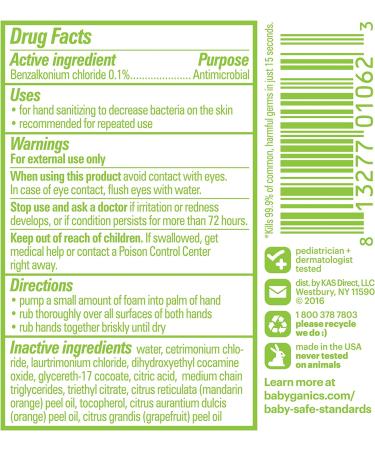 Babyganics Alcohol-Free Foaming Hand Sanitizer Mandarin 1.69 Fl. Oz (Pack of 6) - Gentle Formula for Clean Hands - Buy Online on GoSupps.com