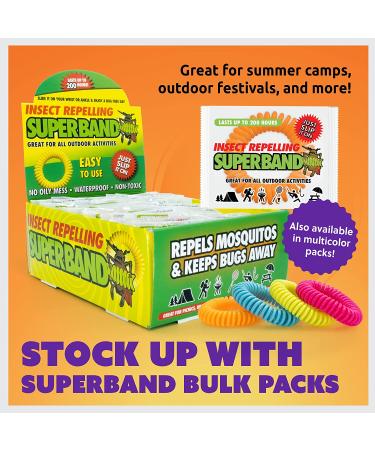 Superband Mosquito Repellent Bracelets - Pack of 25 - Natural, Long-Lasting, Deet-Free Bug Repellent for Adults & Kids - Waterproof, Individually Wrapped - Yellow - Buy Online on GoSupps.com