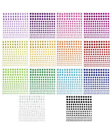 2310 PCS Self Adhesive Rhinestone Gem Stickers for Face Nail Body Makeup Festival 4 Size 14 Sheets Bling Jewels Stickers for Kids DIY Craft Card Decorations - Buy Online on GoSupps.com