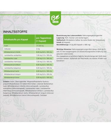 Begreen Per Green - Darm-Flora Cure | Vegan Lactic Acid Bacteria | Boost Gut Health with Inulin | International Shipping Available - Buy Online on GoSupps.com