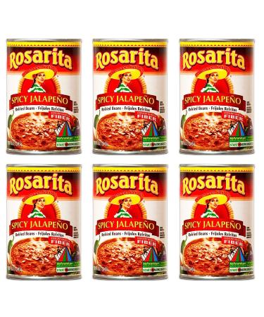 Rosarita Refried Beans 16oz Can (Pack of 6) - Spicy Jalapeno Flavor - Buy Online on GoSupps.com