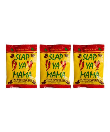 SLAP YA MAMA All Natural Cajun Seafood Boil for Crawfish, Crab and Shrimp, MSG-Free and Kosher, 16 Ounce Bag, Pack of 3