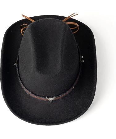 HUDANHUWEI Wide Brim Cowboy Hat in Z-Black - Men's and Women's Vintage Pinch Front Cowgirl Hat - Buy Online on GoSupps.com