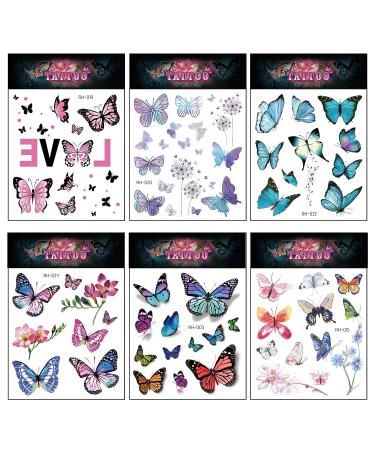 Konsait Kids Butterfly Temporary Tattoos 16 Sheets | Fake Tattoo Stickers for Girls, Children's Birthday Party Favors - Buy Online on GoSupps.com