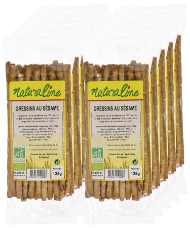 Moulin des Moines Organic Sesame Wheat Breadsticks 125 g - Pack of 10