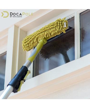DocaPole Window Squeegee and Scrubber Combo Attachment with 3 Blades - Fits Any DocaPole - Single Pivot - Buy Online on GoSupps.com