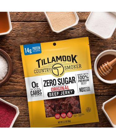 Tillamook Country Smoker Keto Friendly Zero Sugar Beef Jerky Original 2.2oz (4 Pack) - Buy Online on GoSupps.com