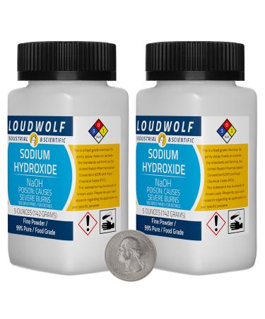 Loudwolf Sodium Hydroxide Lye Caustic Soda/Fine Powder / 10 Ounces / 99% Pure/Food Grade/Ships Fast from USA