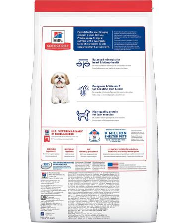 Hill's Science Diet Adult 7+ Small Bites Chicken Meal Barley & Brown Rice Recipe Dry Dog Food 15 lb Bag - 5lb Pack - Buy Online on GoSupps.com