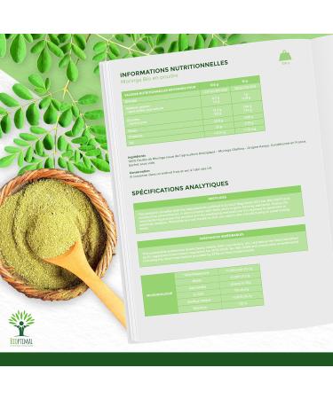 100% Feuille de Moringa Oleifera Bio - Bioptimal - En Poudre - Antioxydant Immunit Anti-Fatigue Cheveux - Vitamine A C E - Origine Kenya - Conditionn en France - Certifi Ecocert - 100 g 100 g (Lot de 1) - Buy Online on GoSupps.com