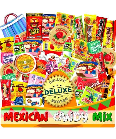Mexican Candy Mix Assortment Snack (90 Count) Dulces Mexicanos Variety Of Best Sellers SPICY and SWEET bulk candies Includes Rebanadita Pelon Pulparindo Mazapan Duvalin by JVR TRADE (COMBINED)