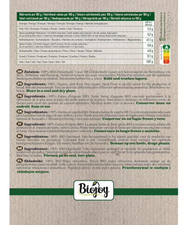 Biojoy Organic Spelt Flour (2 kg) natural and pure without additives - Buy Online on GoSupps.com