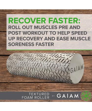 Gaiam Restore Muscle Massage Foam Roller - 18 Inch & 36 Inch, Textured Grey - Buy Online on GoSupps.com