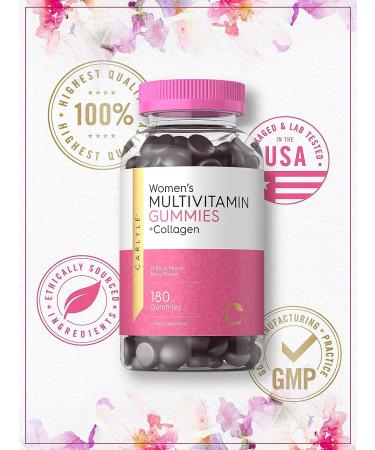 Carlyle Multivitamin for Women Gummies | 180 Count | Mixed Berry | Collagen | Non-GMO & Gluten-Free - Buy Online on GoSupps.com
