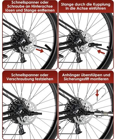 Weidebach Stable Bicycle Trailer Coupling - High Driving Stability Universal Fit for Standard Strollers - Durable Black One-Piece Design - Buy Online on GoSupps.com