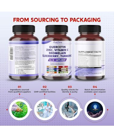 Quercetin Elderberry Turmeric Vitamin C Zinc - Immunity Support 150 count (pack of 1) - Buy Online on GoSupps.com