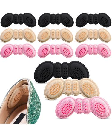 12 Pairs Anti Slip Heel Grips Liner Cushions Inserts for Women Men Heel Pads for Shoes Too Big Microfiber Leather Heel Cushion Pads Prevent Rubbing Blisters Heel Slipping Improved Shoe Fit