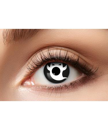 Eyecatcher 84080441-943 - Colored contact lenses 1 pair for 12 months black white carnival Mardi Gras Halloween ghost
