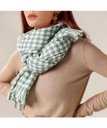 HANXIULIN Women's Warm Triangle Scarf - Black & Green Long Triangle Scarves with Buttons | One Size - Perfect for All Seasons - Buy Online on GoSupps.com