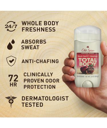 Old Spice Whole Body Deodorant for Men Total Body Deodorant Black Cherry + Bourbon Scent Aluminum Free Deodorant Stick for 24/7 Freshness // Dermatologist Tested Whole Body Deodorant 3.0 oz - Buy Online on GoSupps.com