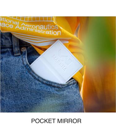 MARKHA Unbreakable Stainless Steel Pocket Mirror with White Case Cover - Portable Mirror for Men and Women - Buy Online on GoSupps.com