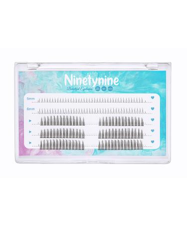 Ninetynine Mixed Pack False Eyelash Extension Individual Lashes V Shape Lower Bottom Lash (5-6mm) Little Devil Style Lashes (9-12mm) Mixed Natural Lash Clusters