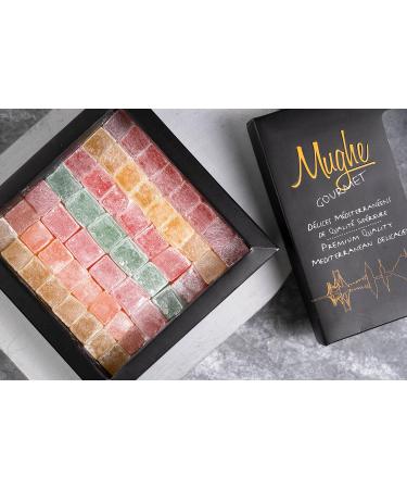 Mughe Gourmet Loukoums Bo te l gante de bonbons d lice turcs - 370g - Halal vegan - Saveurs de fruits : rose fraise citron orange menthe - Cadeaux pour occasions sp ciales f te des p res - Buy Online on GoSupps.com