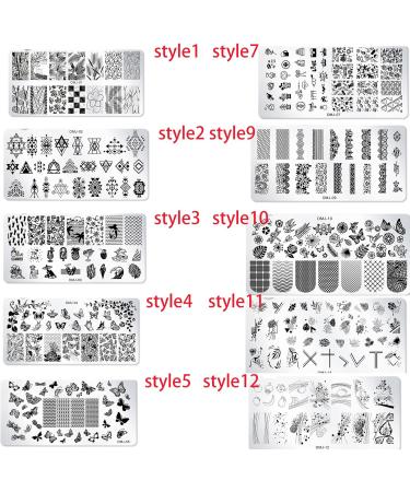 Buy 1 Set Cartoon Pattern Stencils for Nail Art - Geometric Sponge Pen & Image Template (OMJ-02) - International Shipping Available - Buy Online on GoSupps.com