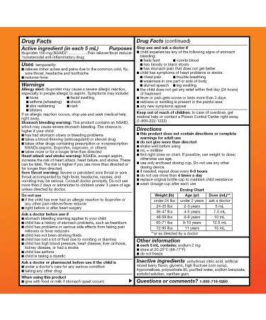 Amazon Basic Care Children's Ibuprofen Oral Suspension 100 mg/5mL Pain & Fever Relief Berry Liquid Medicine 8 Fl Oz - Buy Online on GoSupps.com