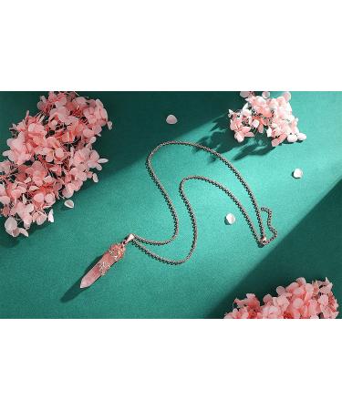 MAIBAOTA Rose Quartz Healing Crystal Point Necklace - Reiki Gemstone Jewelry for Women - Buy Online on GoSupps.com