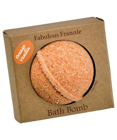 Fabulous Frannie Orange Vanilla Natural  Handmade Bath Bomb Set  Rich in Essential Oil  Mineral Salt  Coconut Oil  Witch Hazel  Fizzies to Moisturize Skin 2.5oz