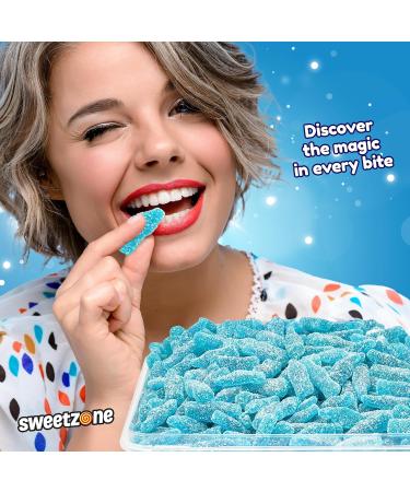  Sweetzone Sweetzone Fizzy Blue Raspberry 805g - 350 Gummies - Delicious Raspberry Chew Candy - Dive into Blue Candy with this Halal Candy Perfect for Everyone - Buy Online on GoSupps.com