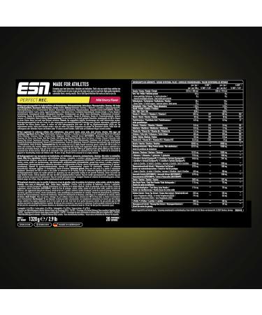 Buy ESN Perfect Rec 1320g - All-in-One Endurance Drink with Whey Protein Amino Acids & Vitamins - Mild Cherry Flavor for Optimal Performance - Buy Online on GoSupps.com