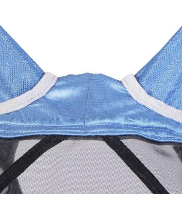 Harrison Howard Caremaster Pro Luminous Horse Fly Mask - Large Eye Space Long Nose & Ears UV Protection for Thoroughbred - Aquamarin (M) - International Shipping Available - Buy Online on GoSupps.com