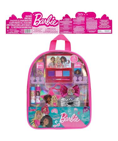 Barbie Townley Girl Backpack Cosmetic Makeup Set - 12 Pcs with Lip Gloss, Nail Polish & Hair Accessories for Kids - Perfect for Parties & Sleepovers - Buy Online on GoSupps.com