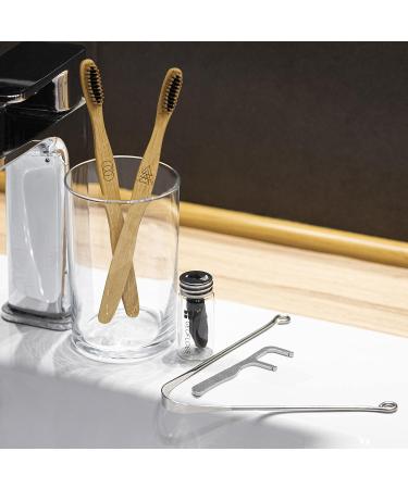 Geordinary 3-in-1 Bamboo Toothbrush Set | Eco-Friendly BPA-Free Toothbrush Dental Floss Holder & Tongue Cleaner - Buy Online on GoSupps.com